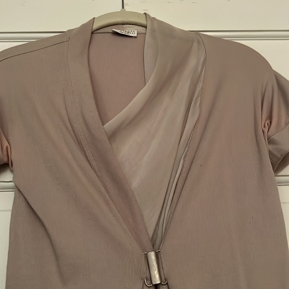 Brunello Cucinelli silk rib taupe top - Picture 3 of 6